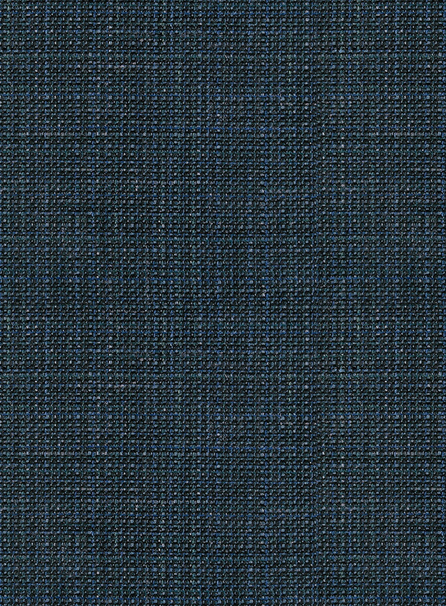 London Loom Teal Blue Ilaria Wool Silk Linen Pants - Image 3