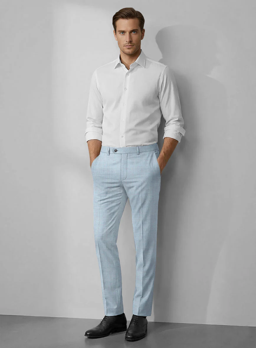 Loro Piana Zelander Light Blue Wool Pants - Image 3