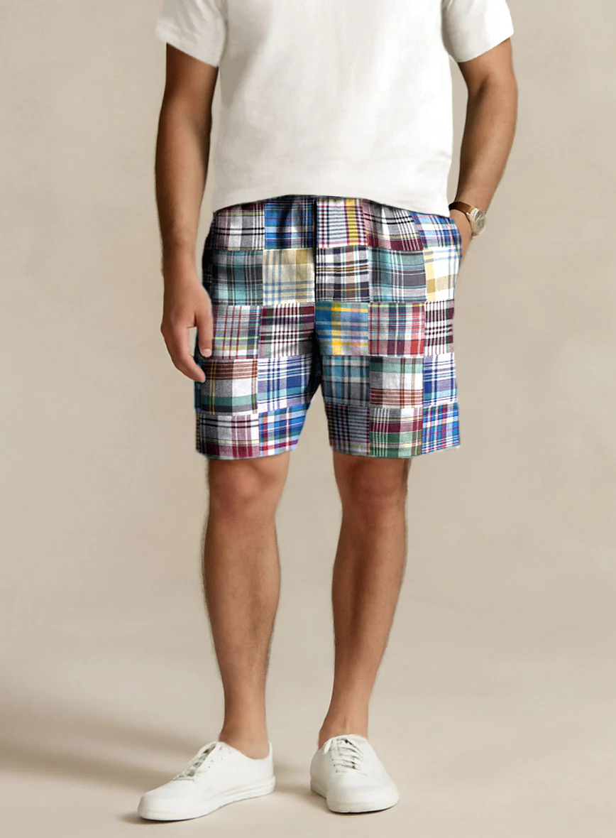 Madras Patchwork Shorts - Image 4