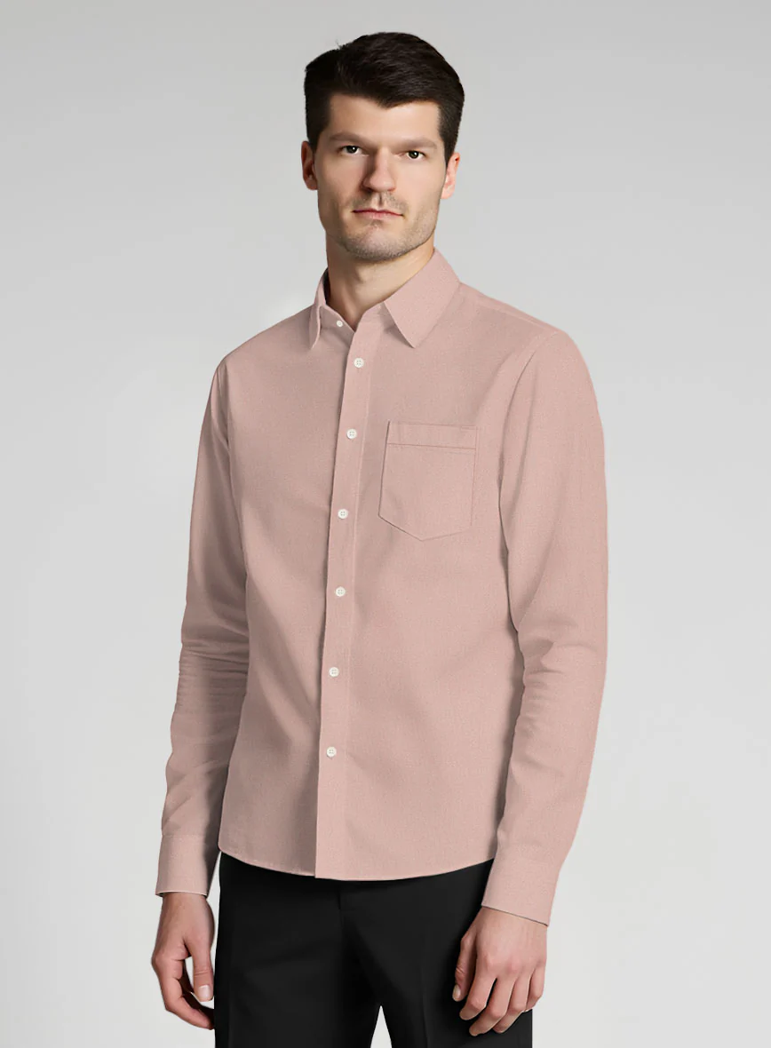 Man Pink Stretch Poplene Shirt - Image 2