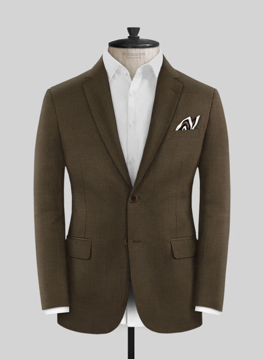 Marco Stretch Brown Wool Suit - Image 3