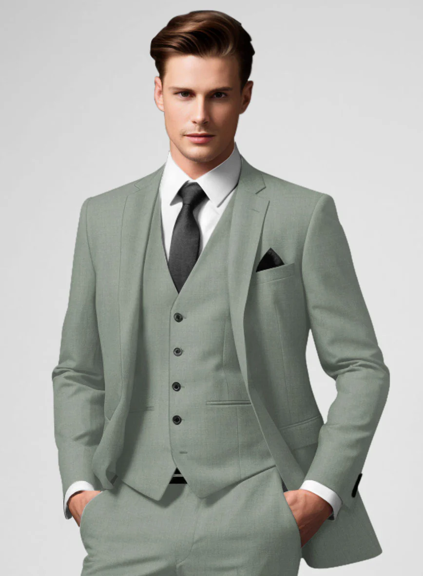 Marco Stretch Cadet Green Wool Jacket - Image 2