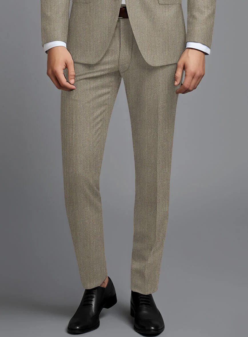 Marco Stretch Dark Beige Wool Suit - Image 5