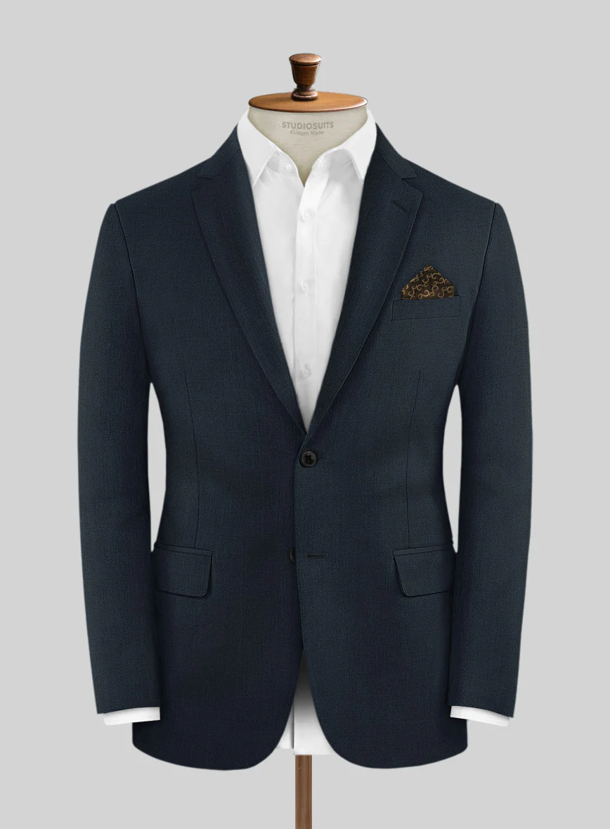 Marco Stretch Dark Blue Wool Jacket
