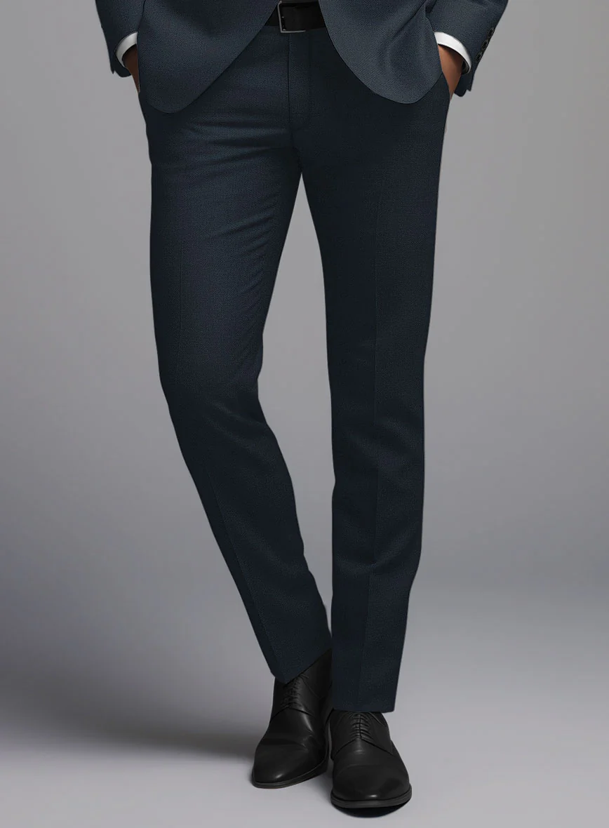 Marco Stretch Dark Blue Wool Pants - Image 2