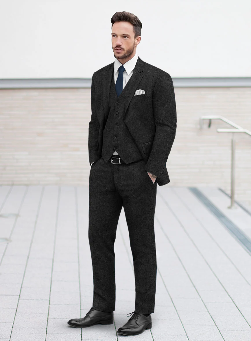 Marco Stretch Dark Charcoal Wool Suit - Image 2