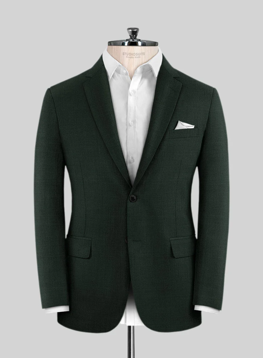 Marco Stretch Dark Green Wool Jacket