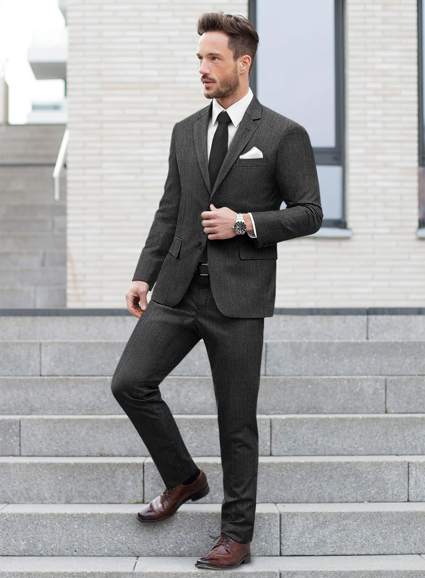 Marco Stretch Iron Gray Wool Suit - Image 2
