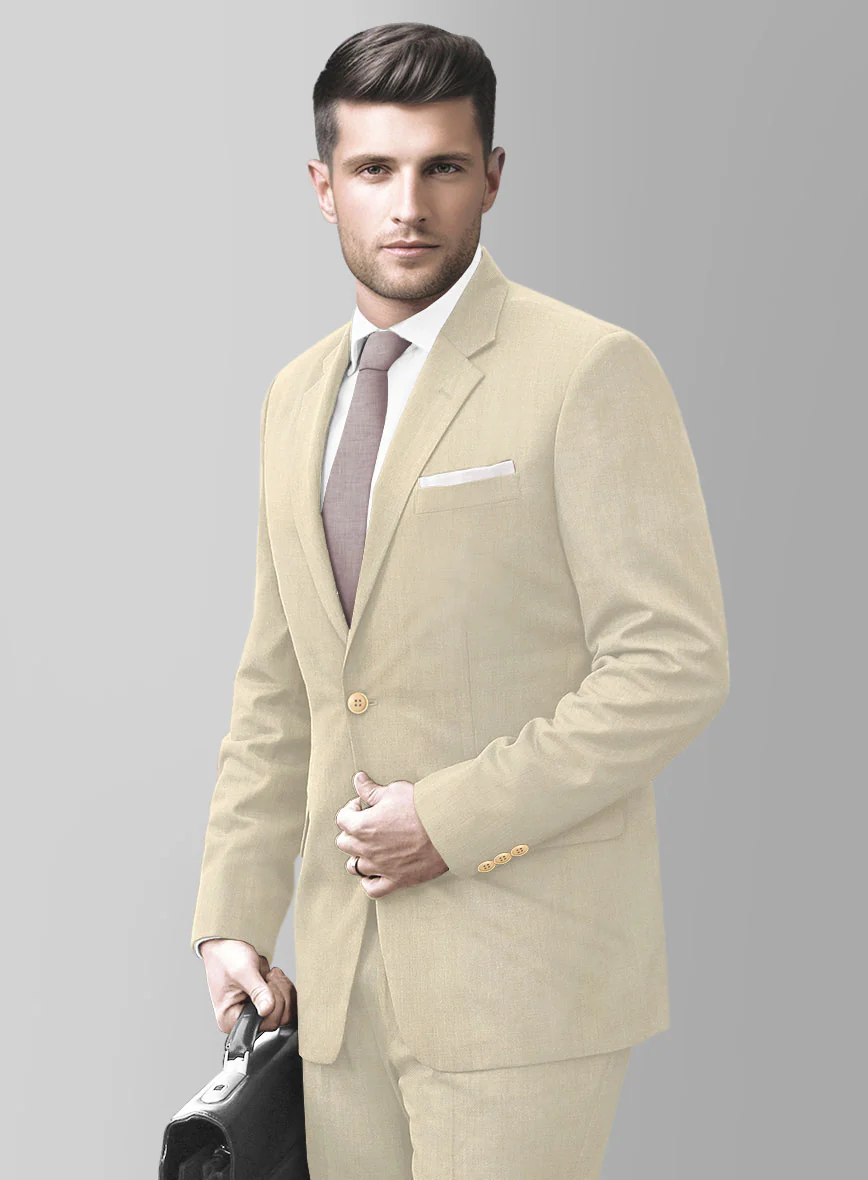 Marco Stretch Light Beige Wool Jacket - Image 2