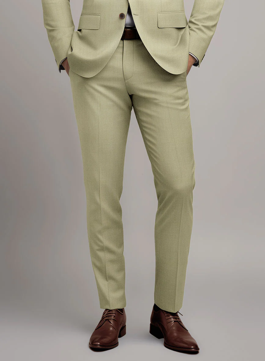 Marco Stretch Light Khaki Wool Pants - Image 2