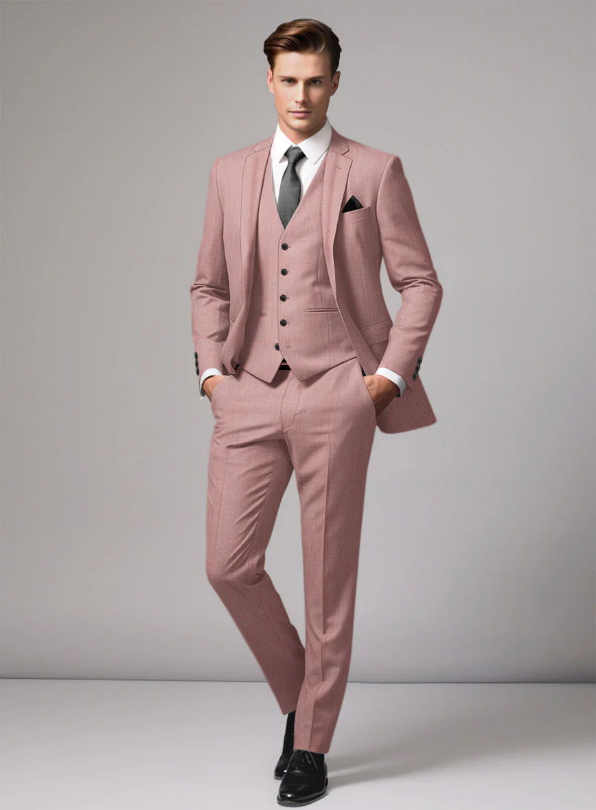Marco Stretch Light Mauve Wool Suit - Image 2