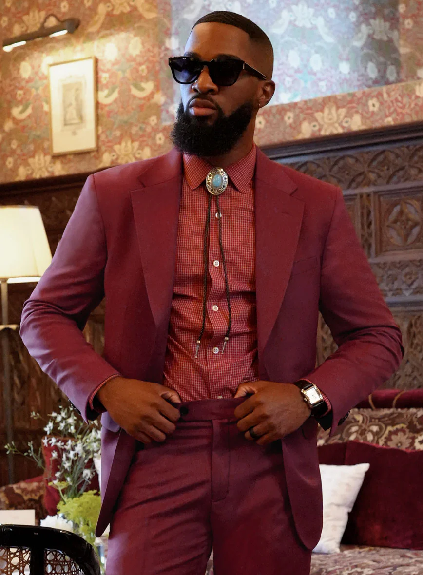 Marco Stretch Maroon Wool Suit II - Image 4