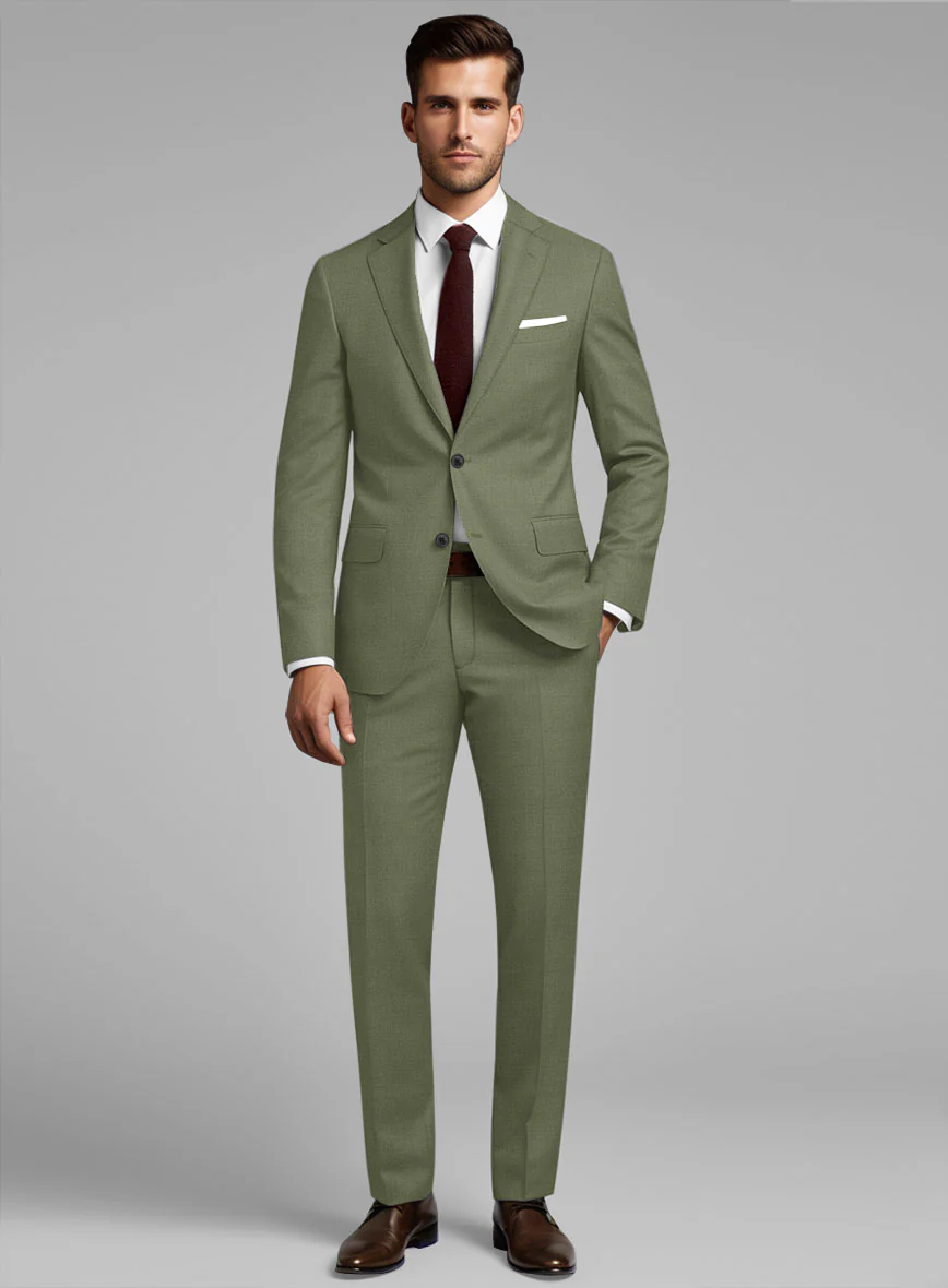 Marco Stretch Moss Green Wool Suit