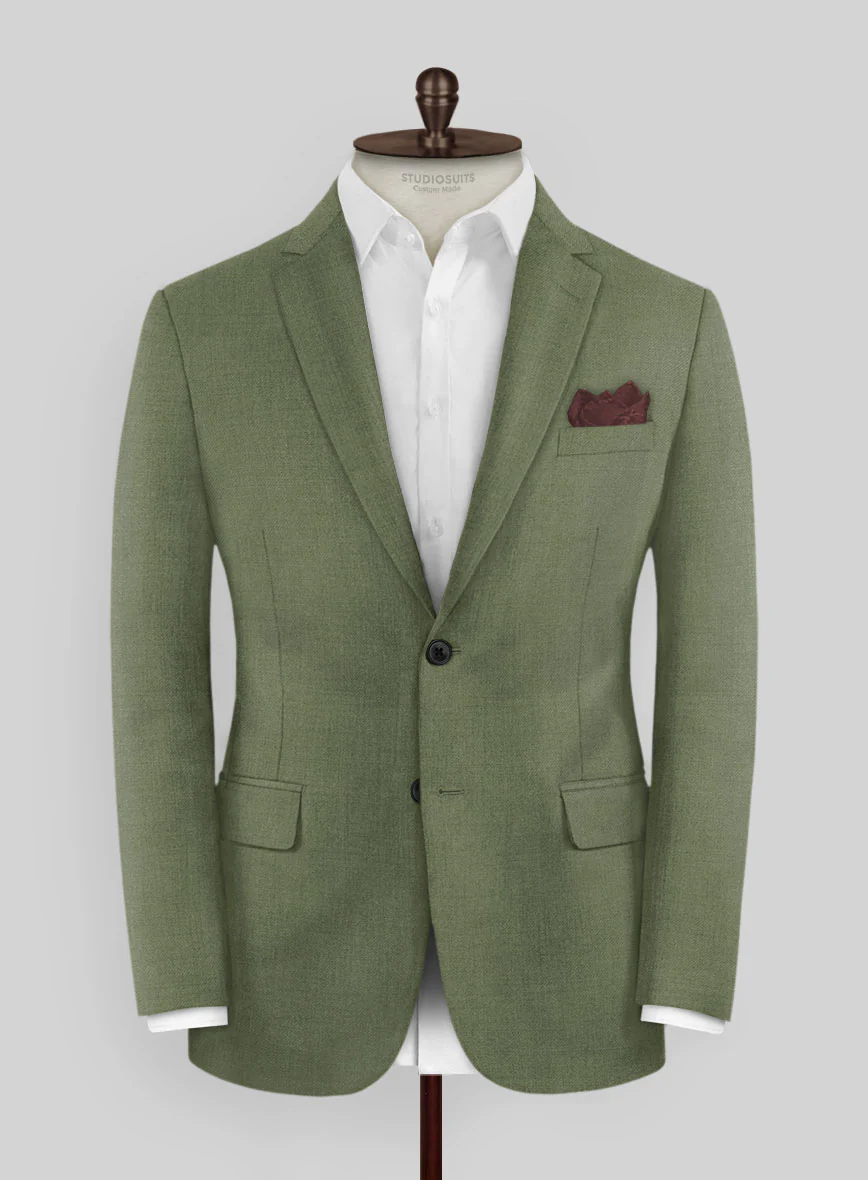 Marco Stretch Moss Green Wool Suit - Image 3