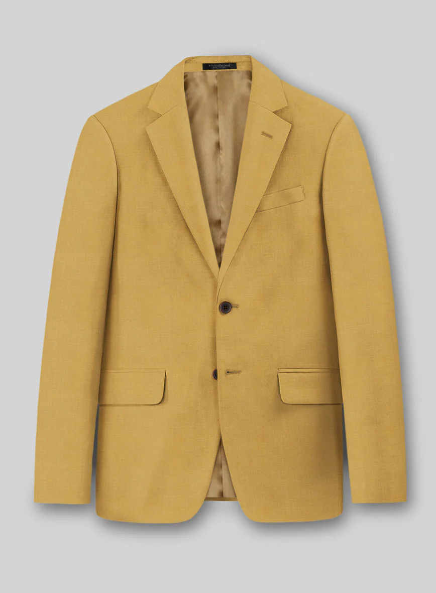 Marco Stretch Mustard Wool Suit - Image 3