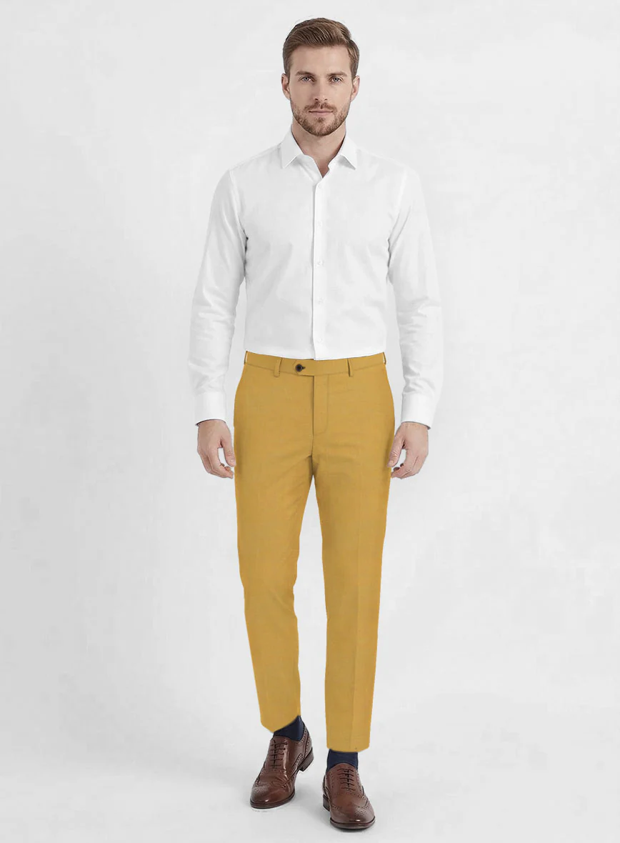 Marco Stretch Mustard Wool Suit - Image 7