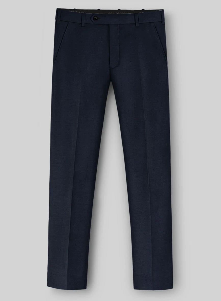 Marco Stretch Navy Blue Wool Pants - Image 2