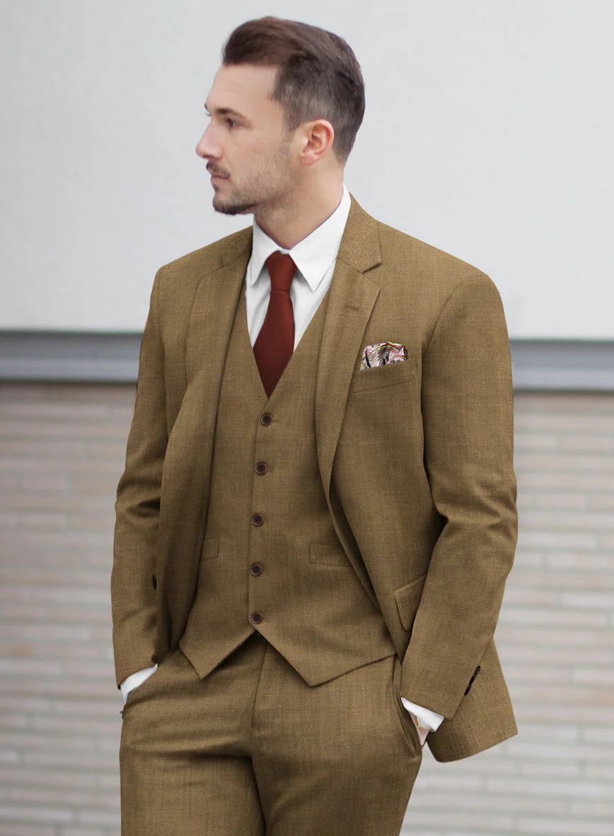 Marco Stretch Otter Brown Wool Jacket - Image 2