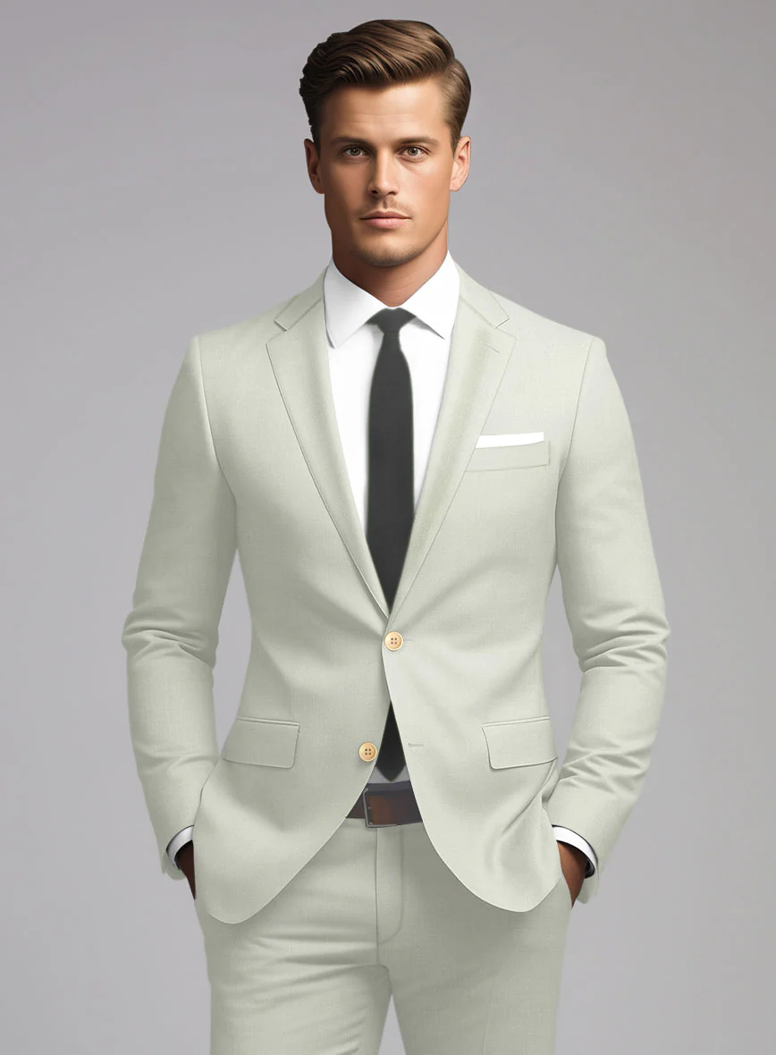 Marco Stretch Pale Green Wool Jacket - Image 2