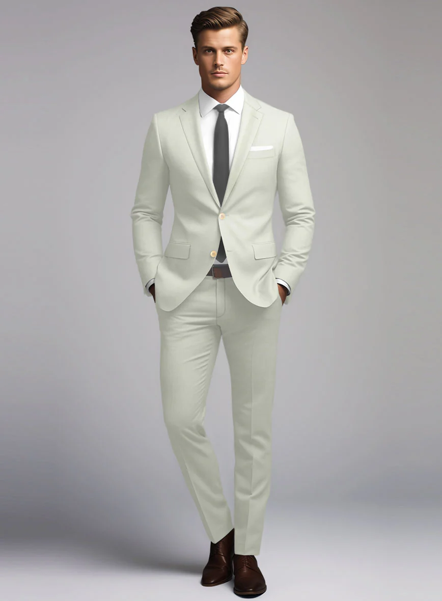 Marco Stretch Pale Green Wool Suit - Image 2