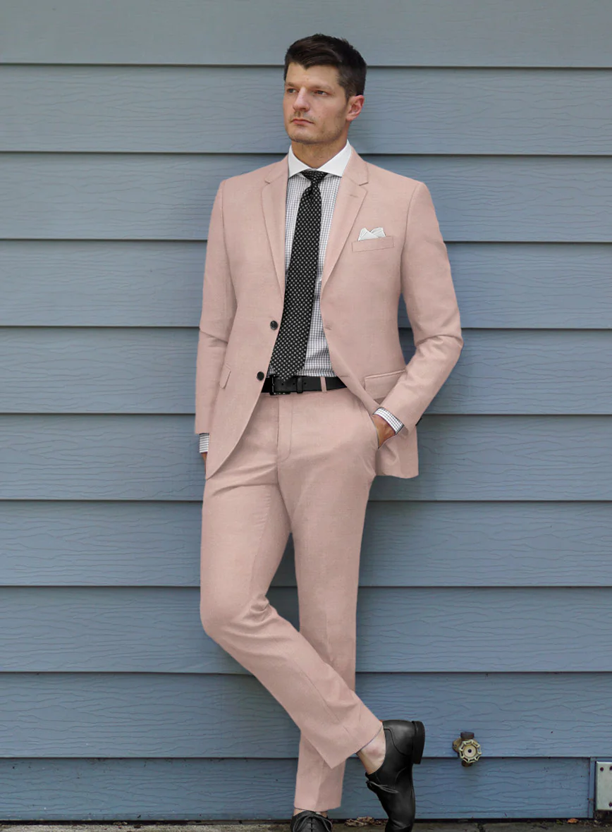 Marco Stretch Pink Wool Suit - Image 2