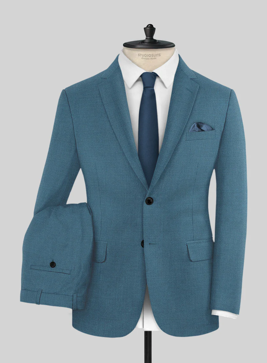 Marco Stretch Rich Blue Wool Suit