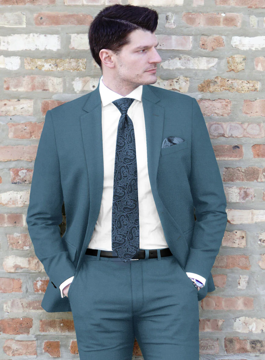 Marco Stretch Rich Blue Wool Suit - Image 4