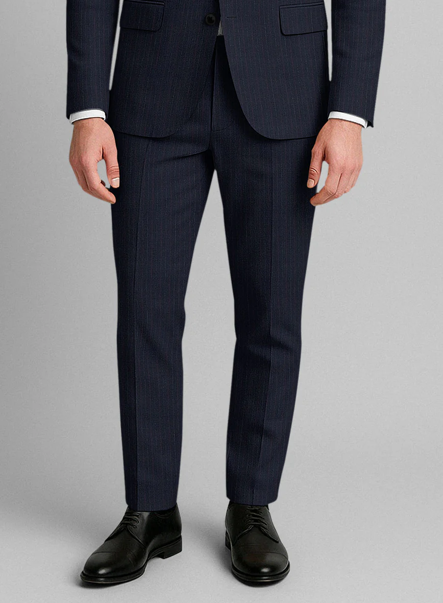 Marco Stretch Rivetti Stripe Wool Pants - Image 2