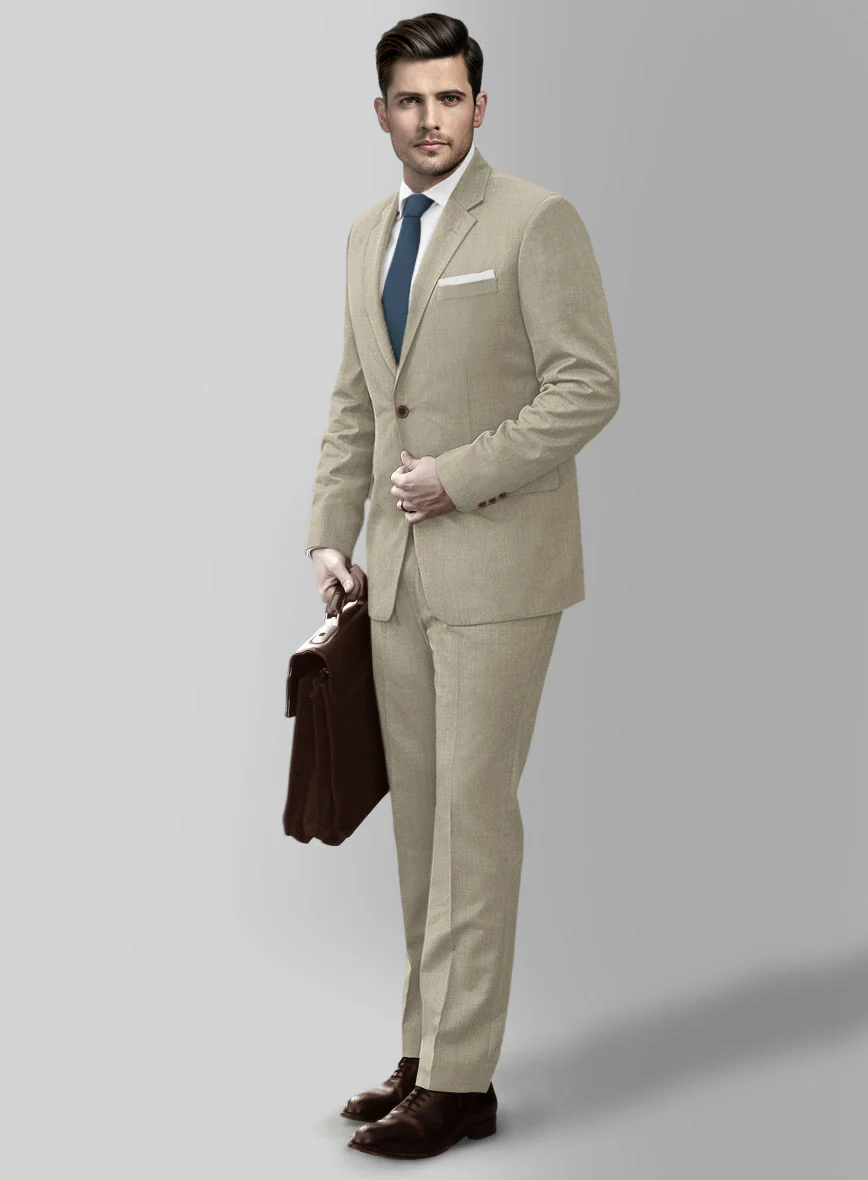Marco Stretch Royal Beige Wool Suit - Image 2