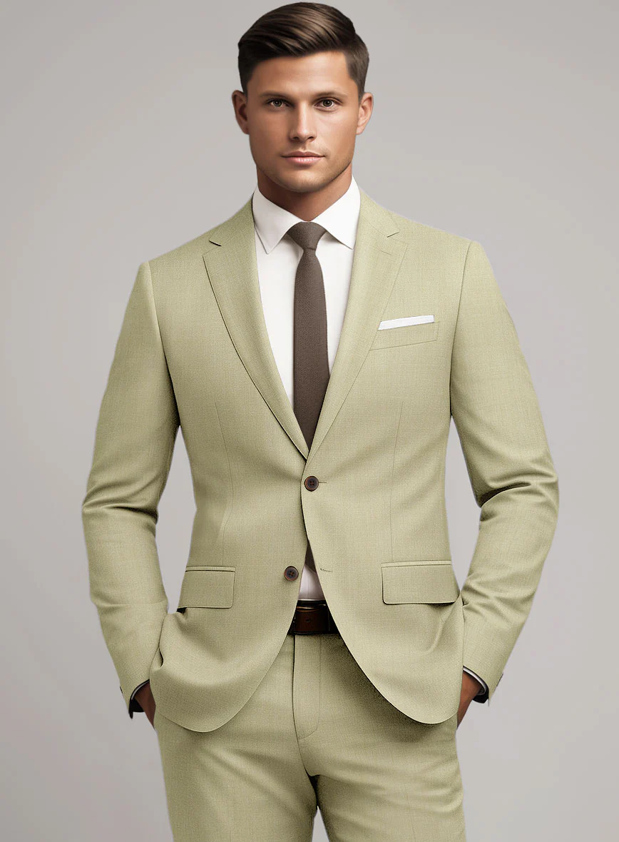 Marco Stretch Sahara Khaki Wool Jacket - Image 2