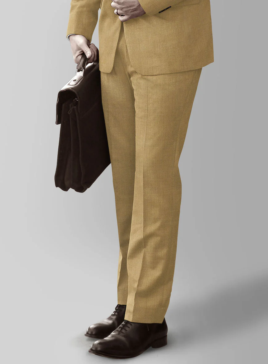 Marco Stretch Sand Brown Wool Suit - Image 5