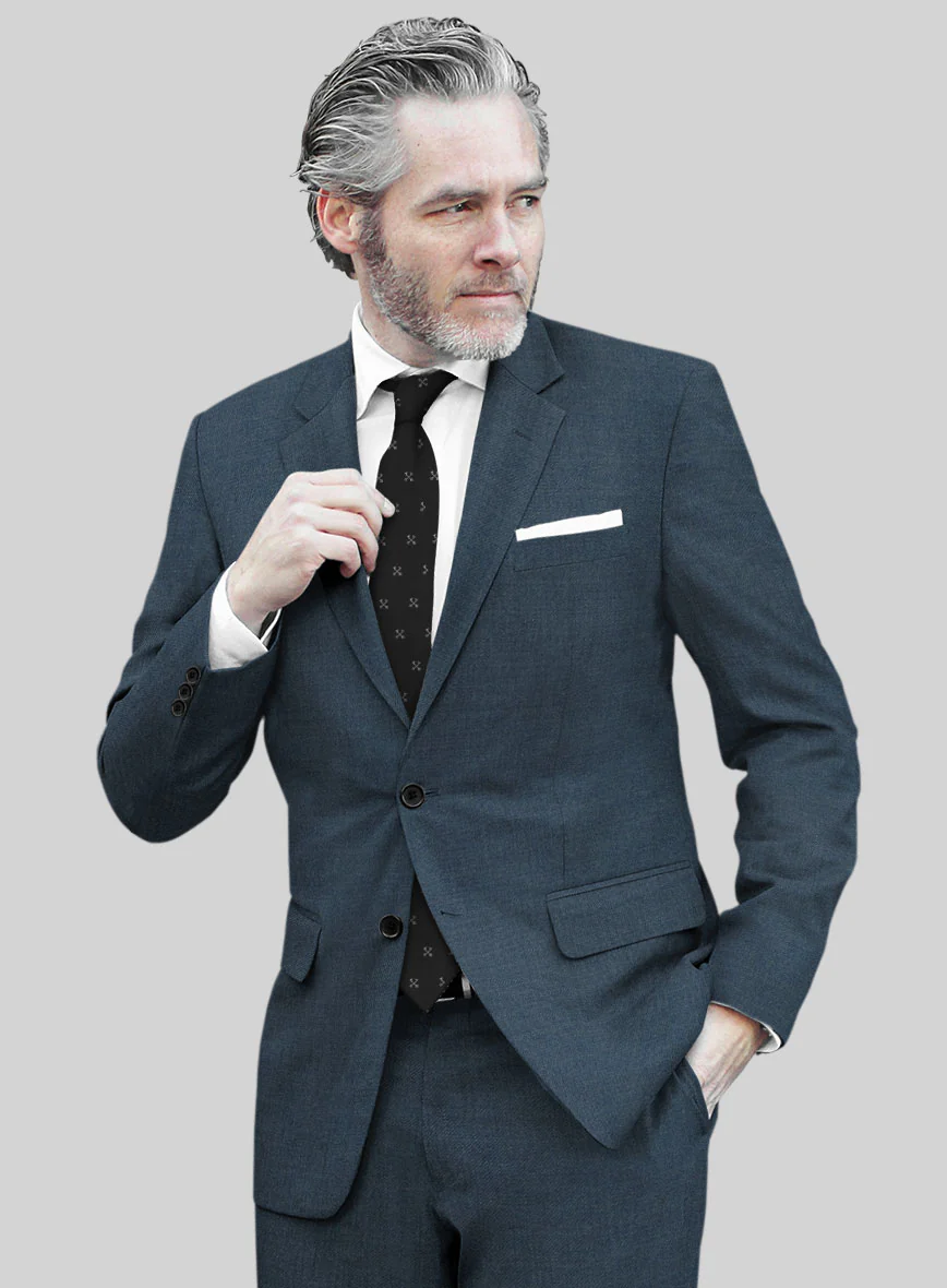Marco Stretch Space Blue Wool Jacket - Image 2