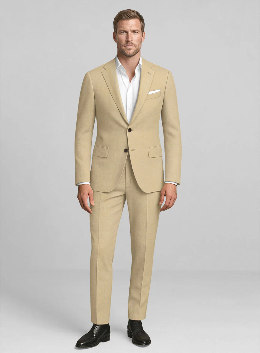 Marco Stretch Tan Wool Suit