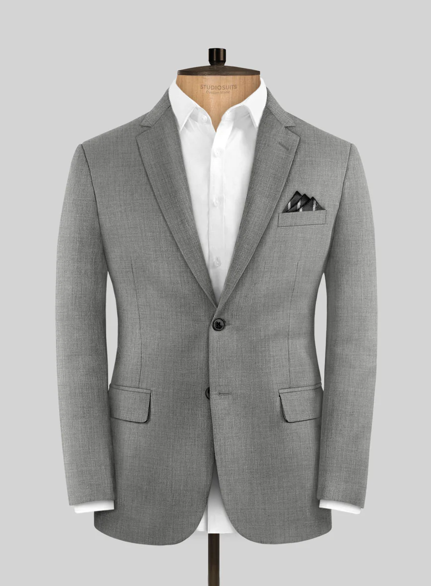 Marco Stretch Worsted Mid Gray Wool Jacket