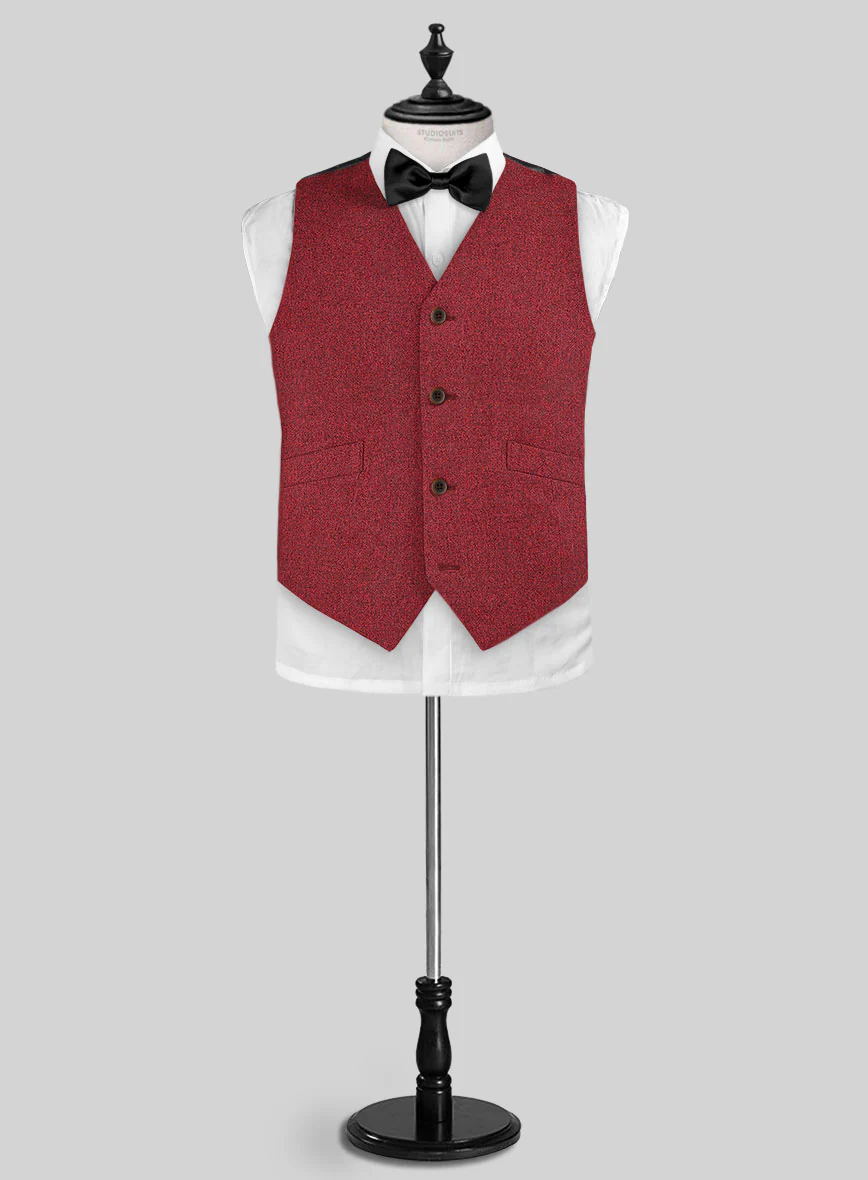 Melange Titan Red Tweed Boys Suit - Image 3