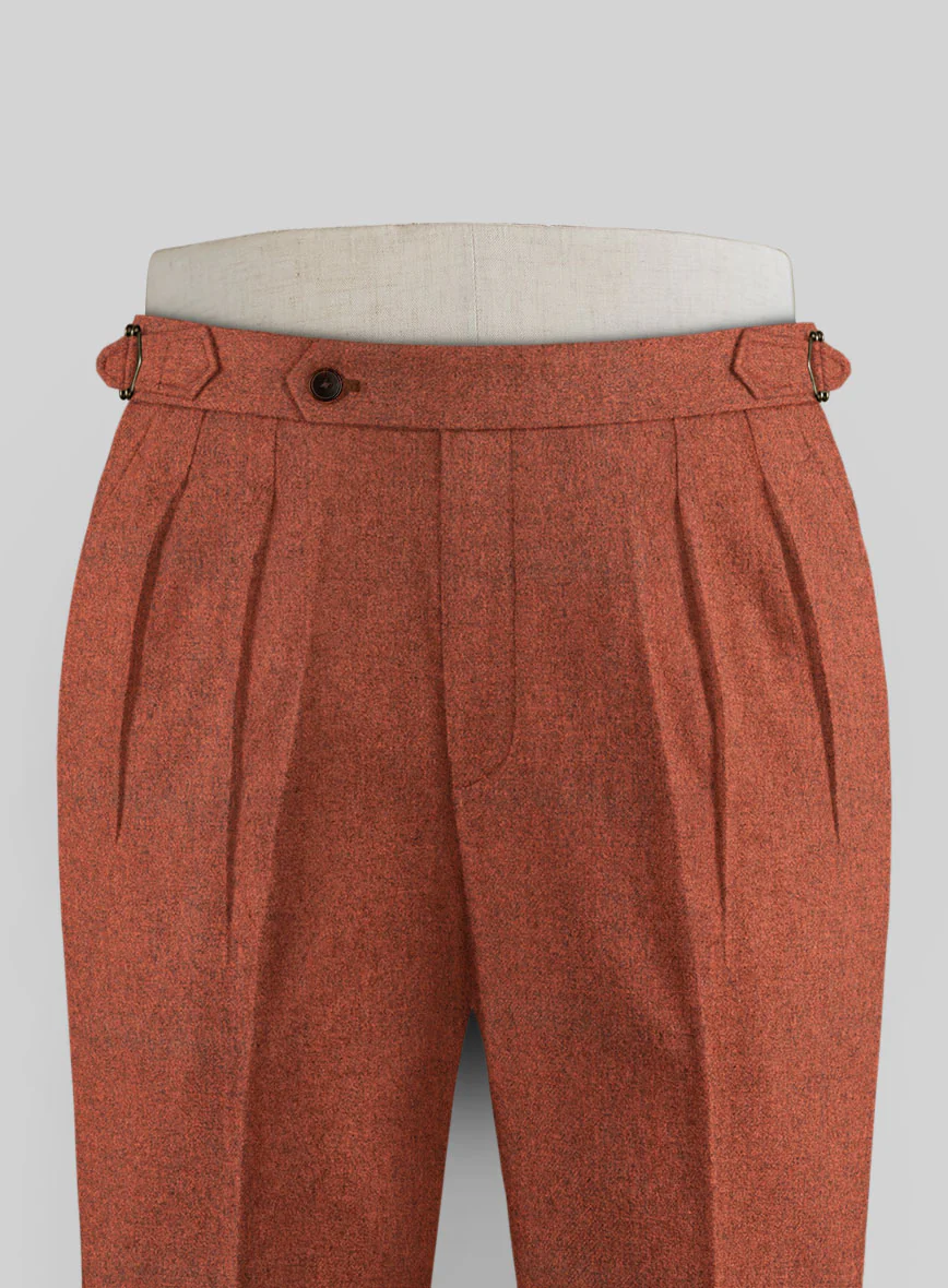 Melange Titan Rust Highland Tweed Trousers - Image 3