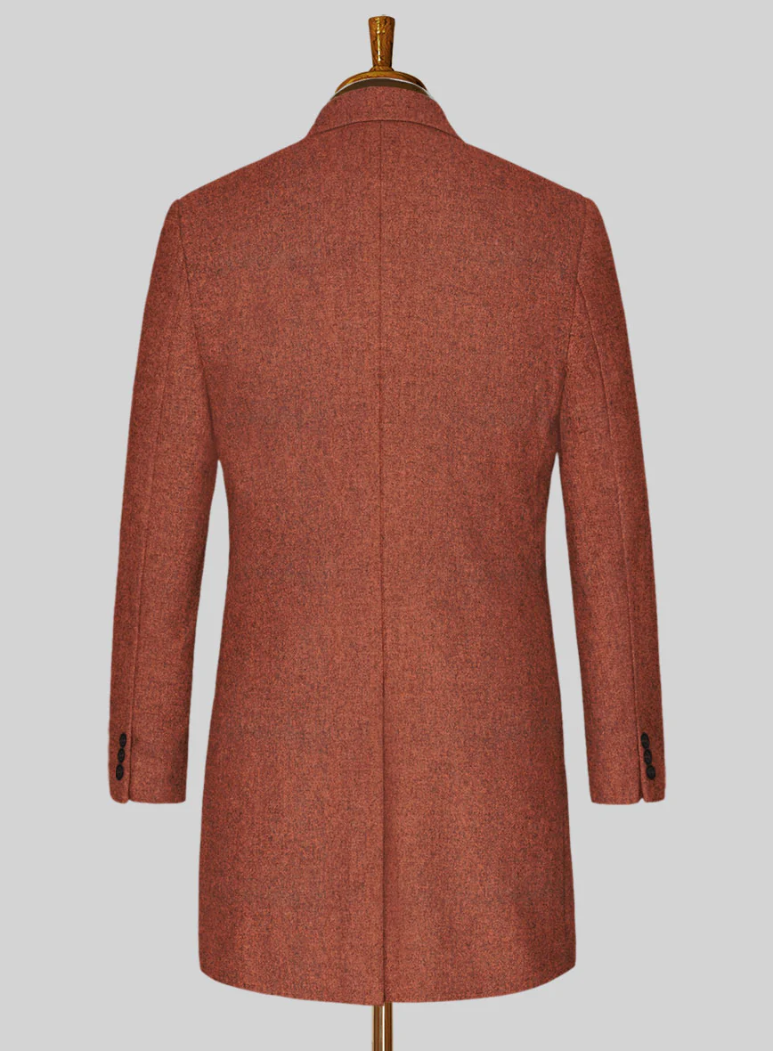 Melange Titan Rust Tweed Overcoat - Image 3