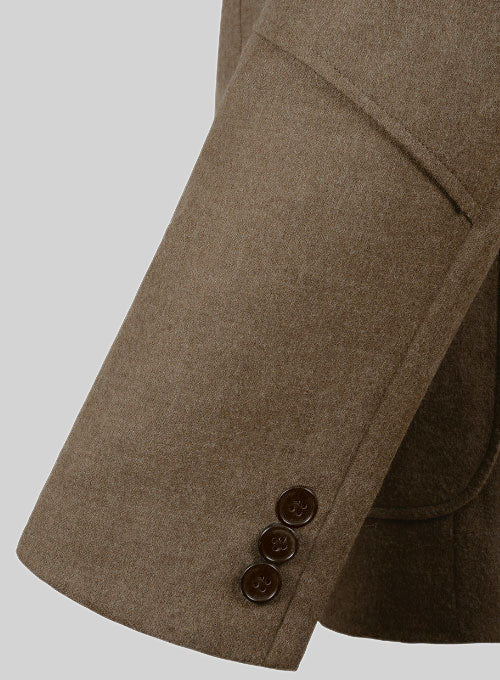 Mid Brown Flannel Wool Breezer Style Jacket - Image 5