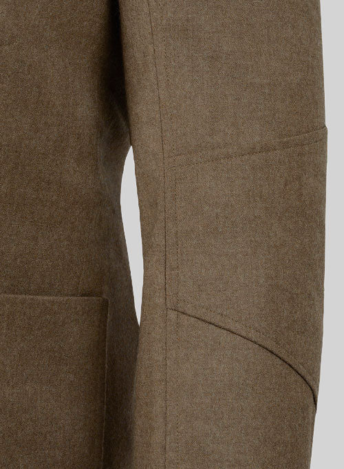 Mid Brown Flannel Wool Breezer Style Jacket - Image 6