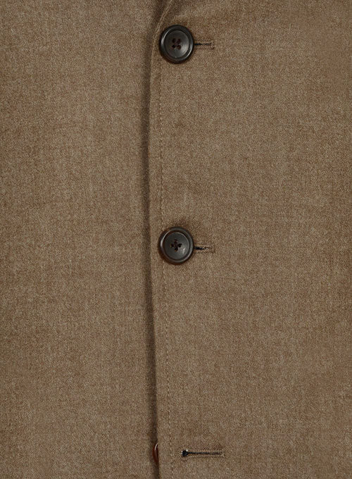 Mid Brown Flannel Wool Danish Style Sports Coat - Image 4