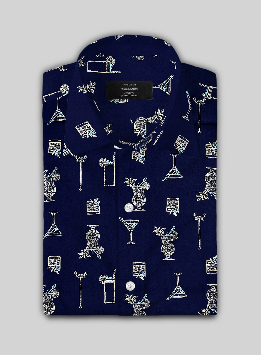 Midnight Pour Cotton Lycra Shirt - Image 2