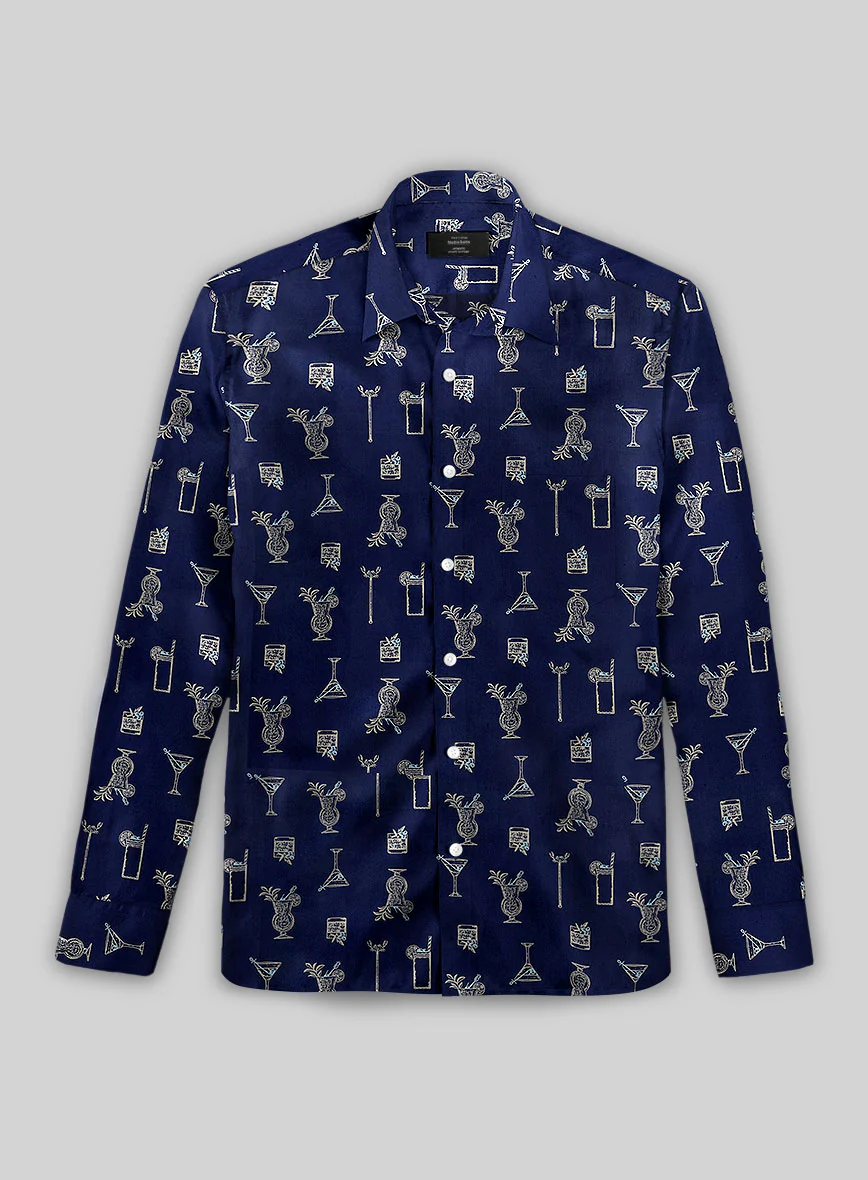 Midnight Pour Cotton Lycra Shirt - Image 3