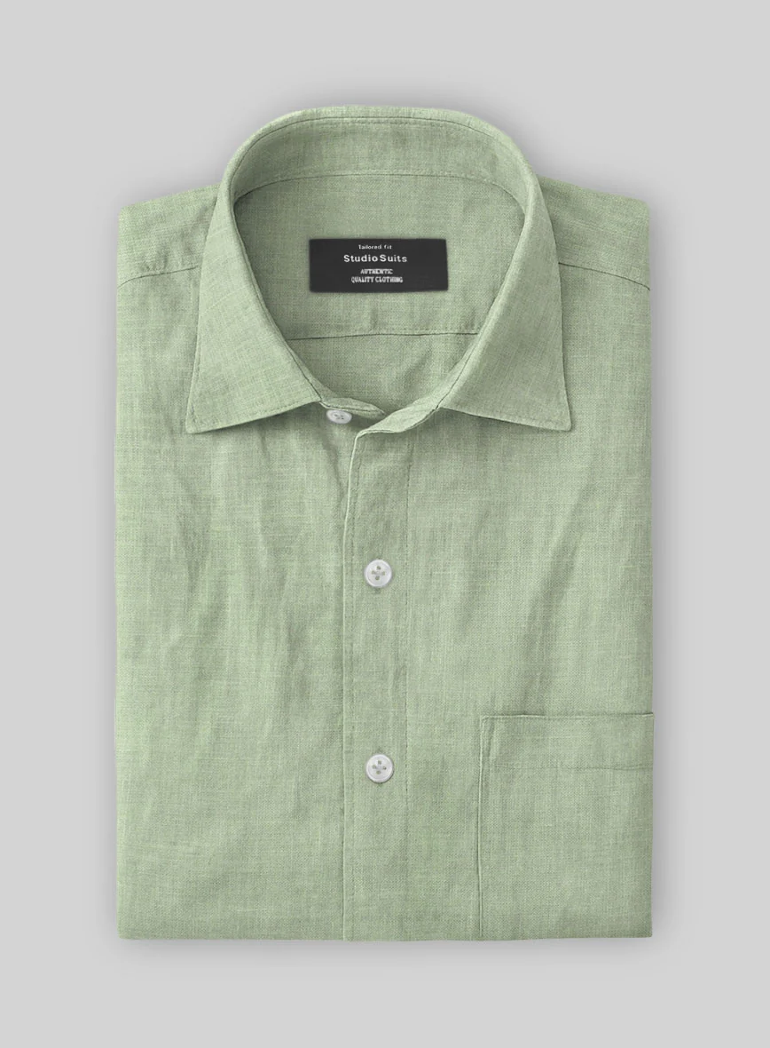 Minted Sage Pure Linen Shirt - Image 2