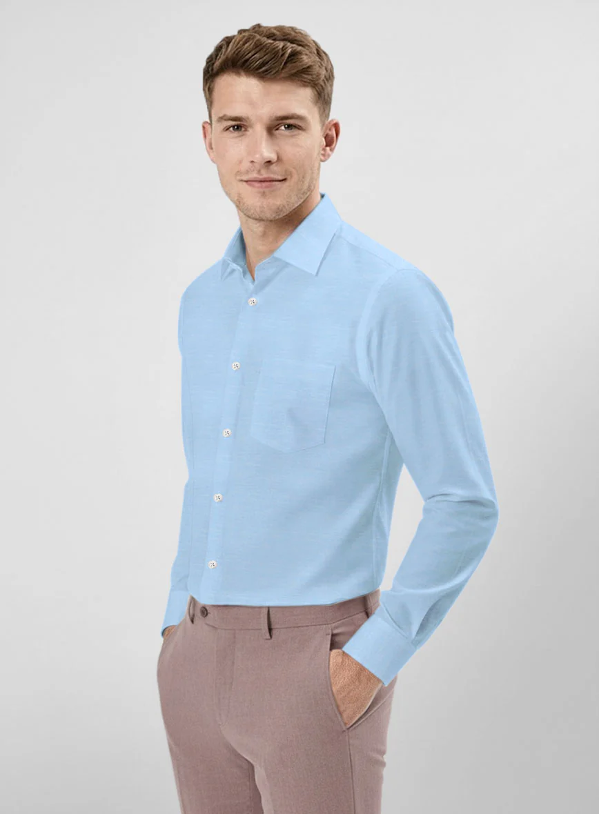 Montclair Blue Twill Cotton Shirt