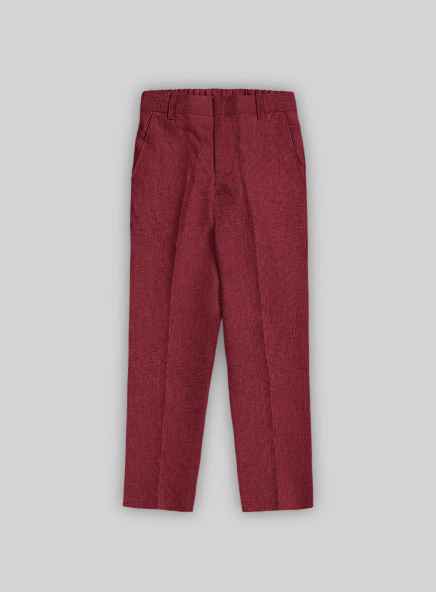 Moscow Maroon Linen Boys Suit - Image 4