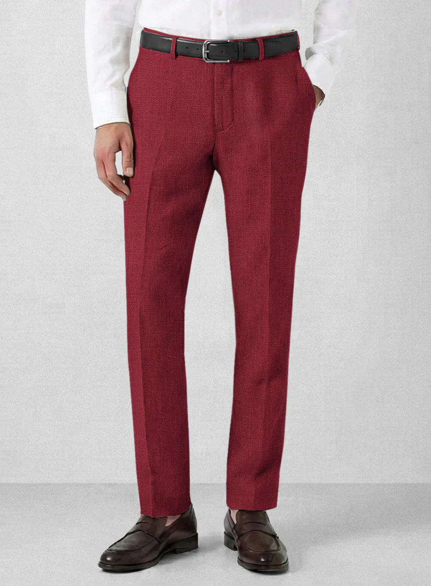 Moscow Maroon Linen Suit - Image 5