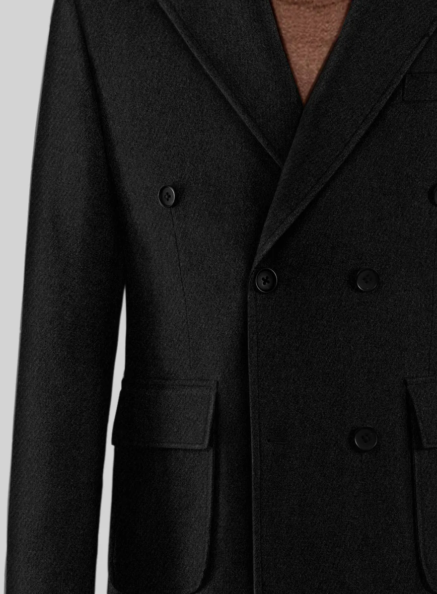 Musto Black Heavy Tweed Overcoat - Image 3