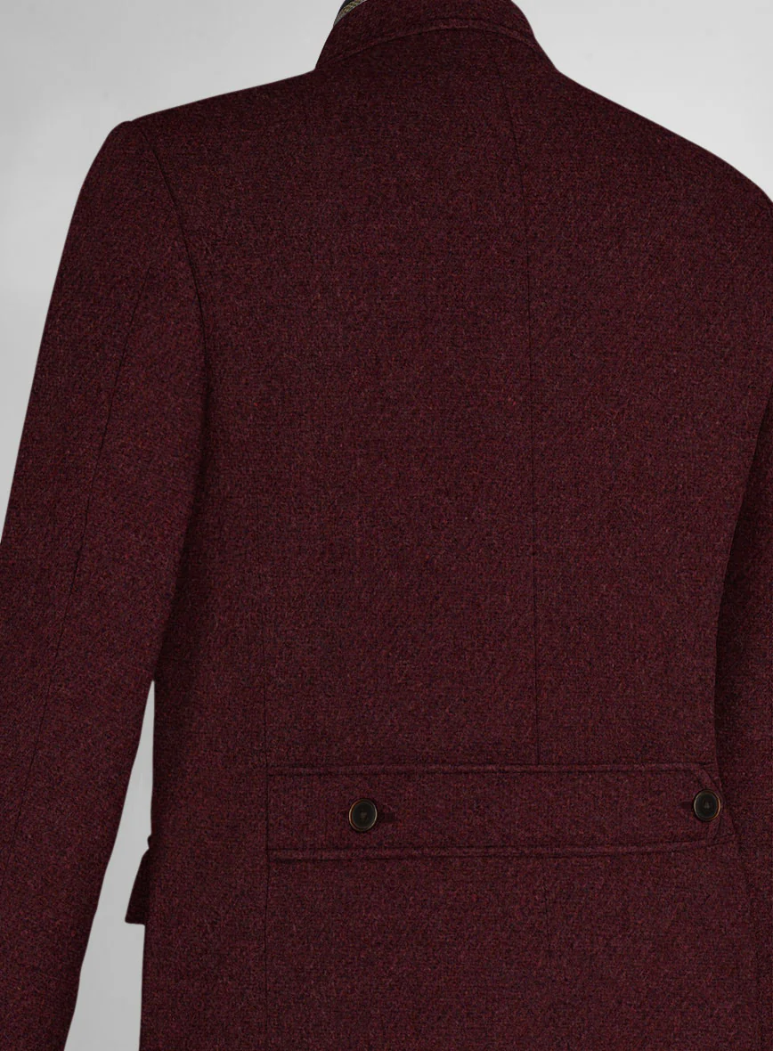 Musto Dark Wine Heavy Tweed Overcoat - Image 4