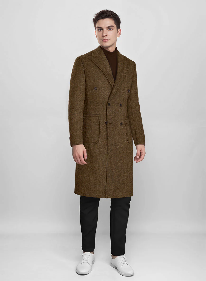 Musto Royal Brown Heavy Tweed Overcoat - Image 2