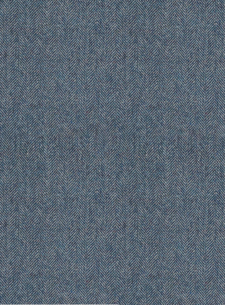 Musto Vintage Herringbone Blue Tweed Overcoat - Image 5